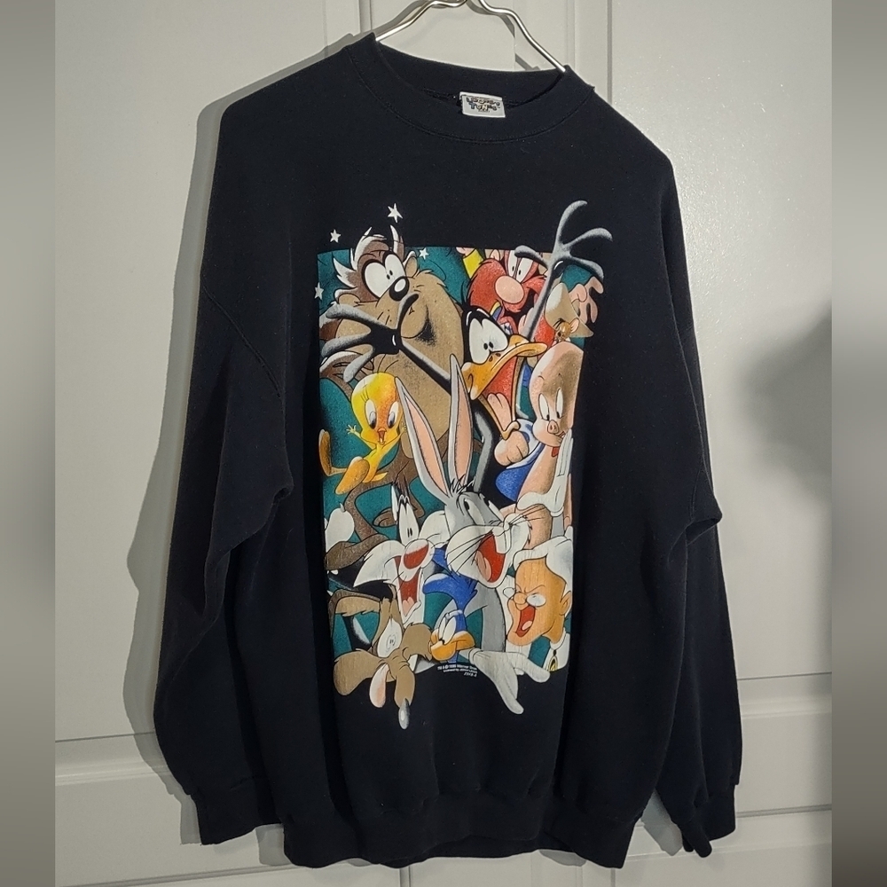 Looney Tunes Vtg 1996 Character Sweatshirt Size OSFM